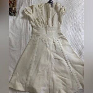 Hervé Leger white short dress